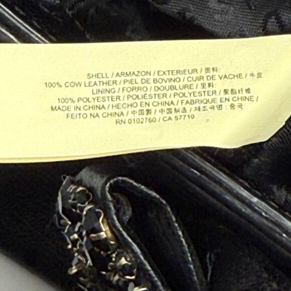 Kate Spade New York Black Manor Place Cow Leather Rhinestones Bow Satchel Purse - Picture 10 of 16